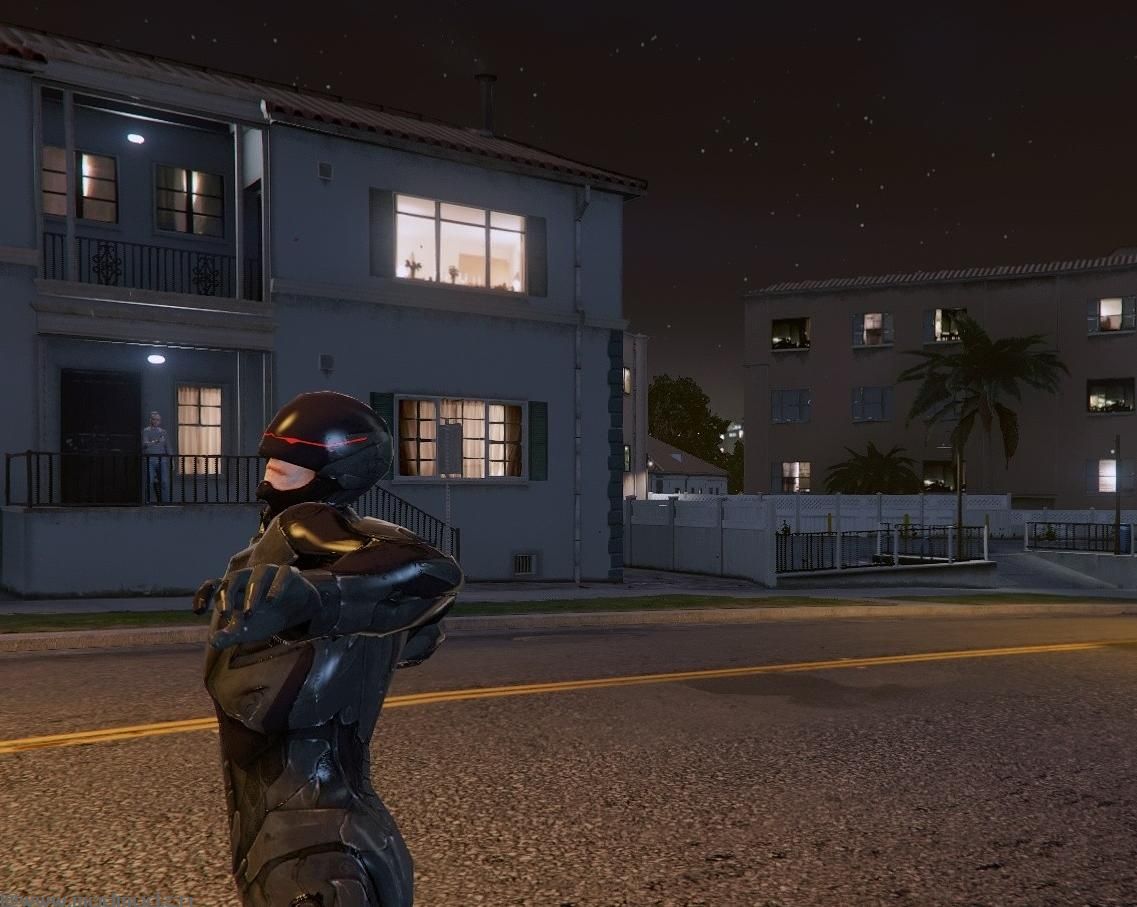 侠盗猎车手5MOD ROBOCOP BLACK 2014 EFEITO METAL GTA V ADR