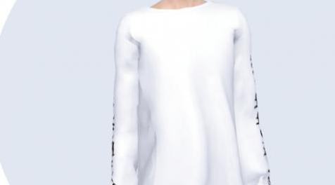 模拟人生4MOD MarigoldMTopLongSleevesTop 白色上衣