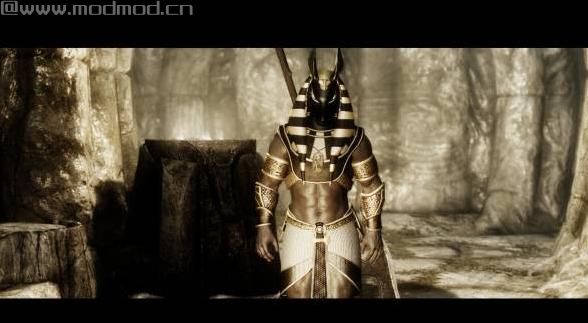 上古卷轴5：天际MOD 埃及阿努比斯盔甲自改绅士版，乳摇甲不摇