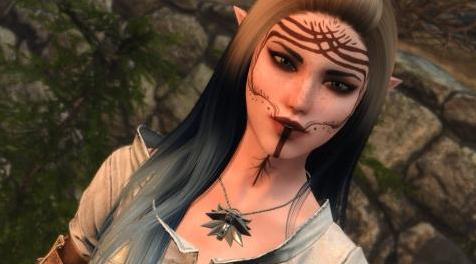 上古卷轴5：重置版MOD Dragon Age Dalish Vallaslin Face Racetoo