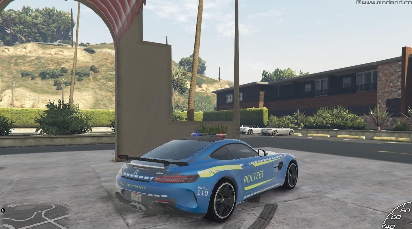侠盗猎车手5MOD Mercedes-AMG GTR livery - POLIZEI / German