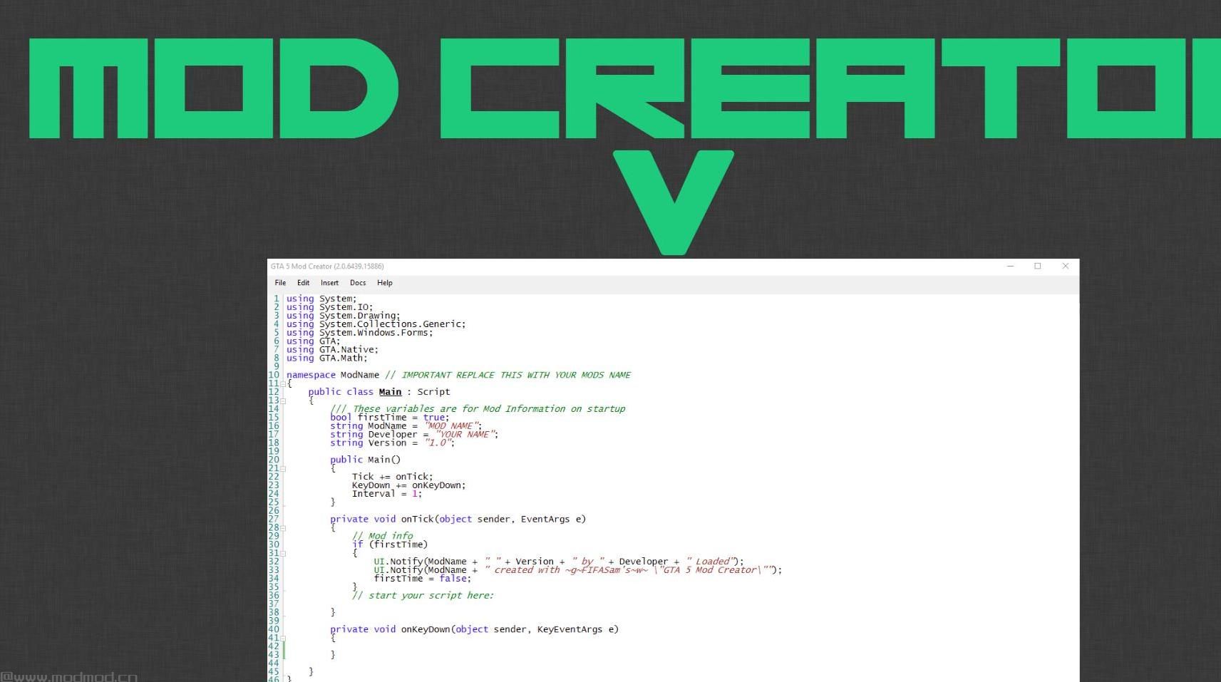侠盗猎车手5MOD  V Creator (Mod Creator)