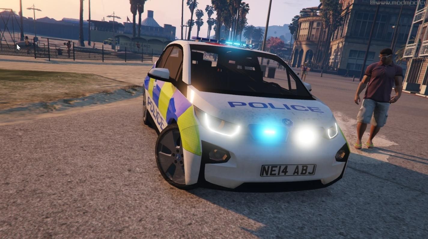 侠盗猎车手5MOD BMW I3 POLICE CAR WITH BEACON