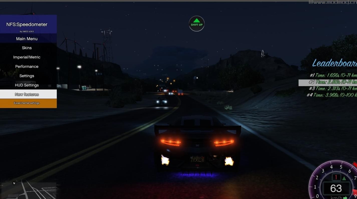 侠盗猎车手5MOD  NFS gauge - RPM Gear Speedometer & Timer