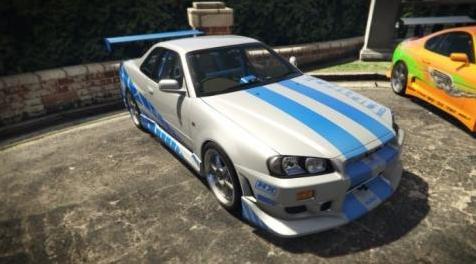 侠盗猎车手5MOD Brian&rsquo;s NISSAN SKYLINE GT-R R34 1999款跑车
