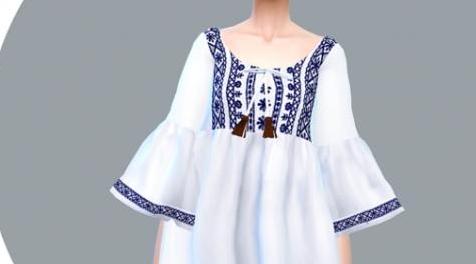 模拟人生4MOD MarigoldFTopRetroDoubleButtonBlouse-连衣裙