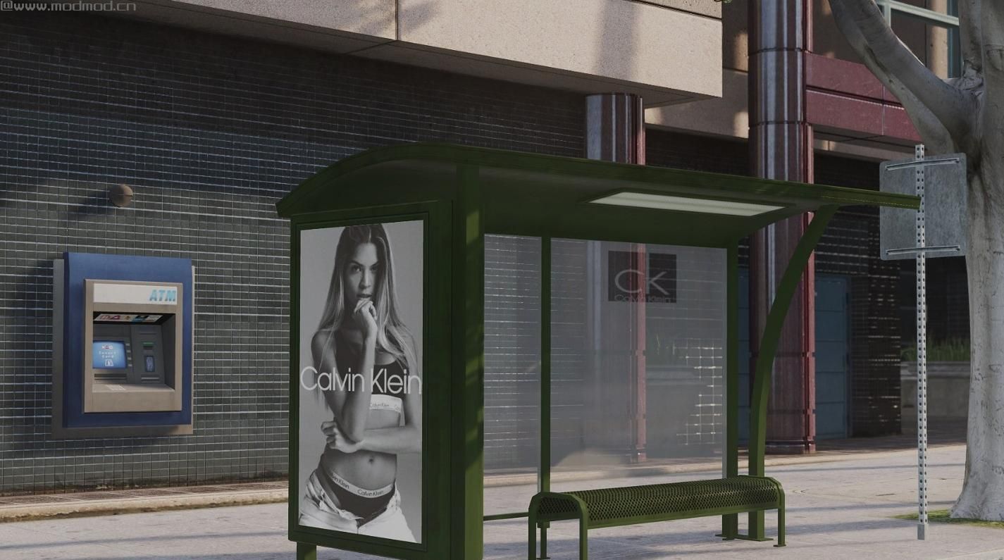 侠盗猎车手5MOD CK Ads in Bus Stop