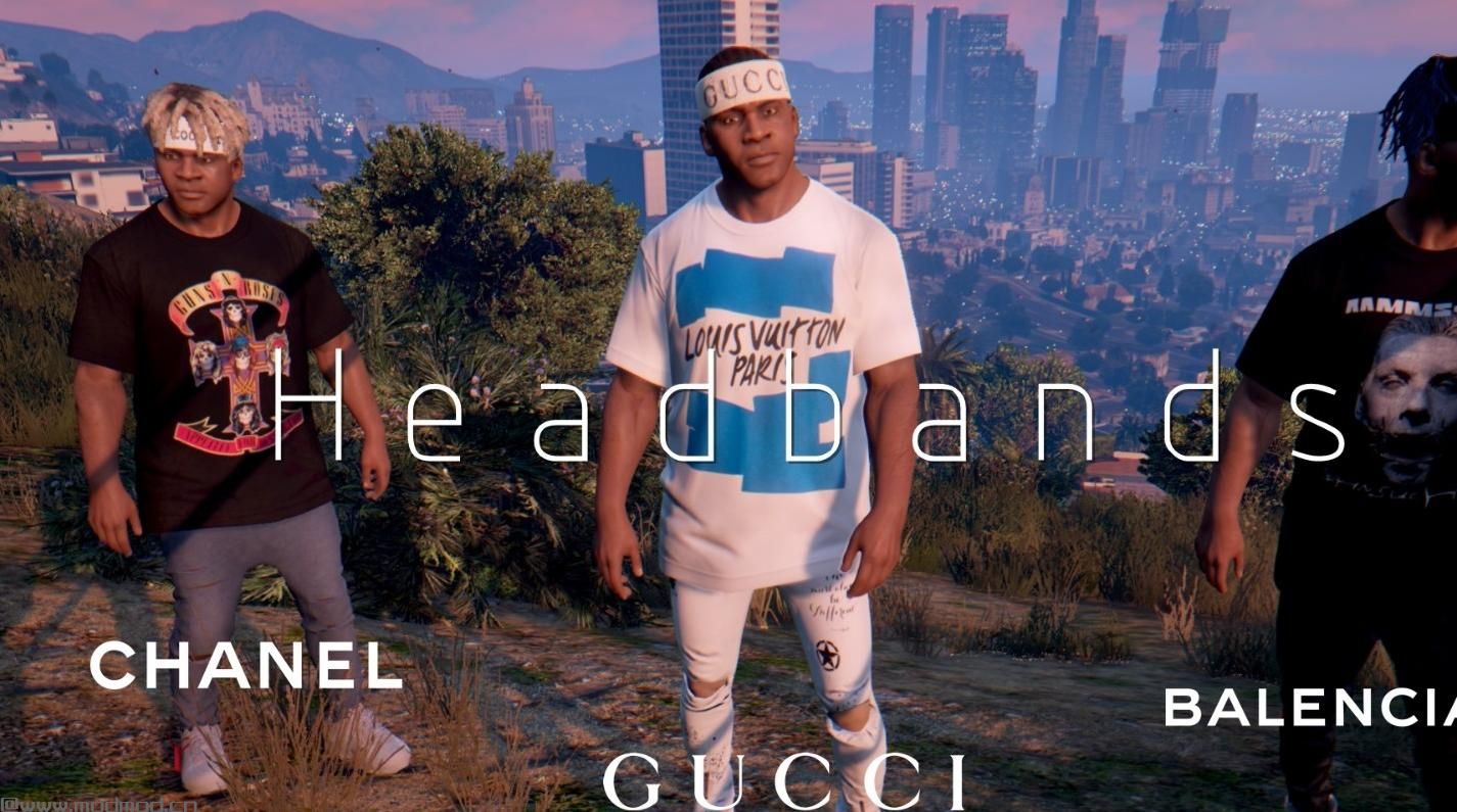 侠盗猎车手5MOD GUCCI & CHANEL & BALENCIAGA LOGO HEADBANDS