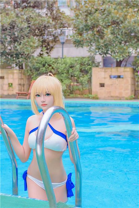 《Fate》saber泳装,cosplay,二次元
