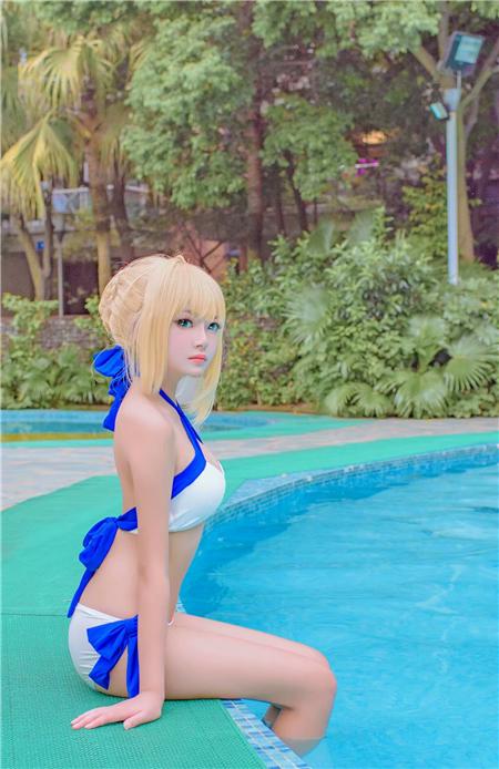 《Fate》saber泳装,cosplay,二次元
