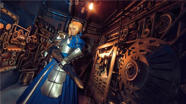 《fate》saber蓝战,cosplay,二次元