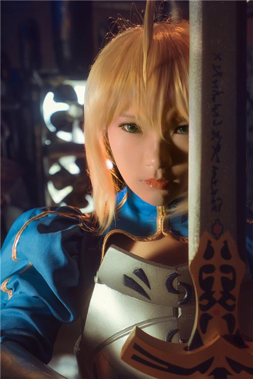《fate》saber蓝战,cosplay,二次元