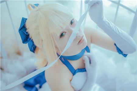 《fate》 saber蓝百合cosplay,cosplay,二次元