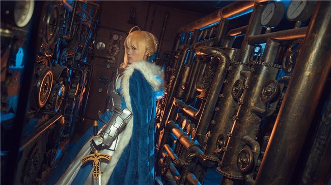 《fate》saber蓝战,cosplay,二次元