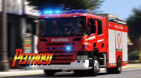 侠盗猎车手5MOD Scania P280 - Vigili del Fuoco