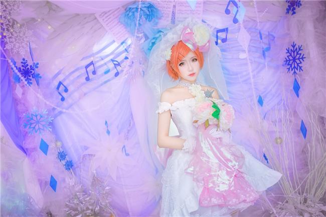 《LoveLive！》星空凛婚纱cosplay