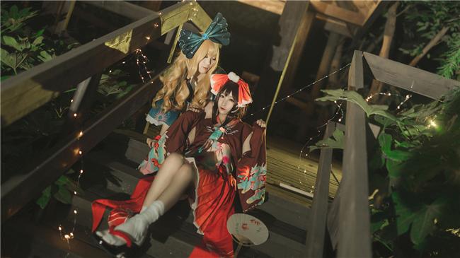 《东方project》灵梦x魔理沙cosplay,cosplay图片,二次元图片