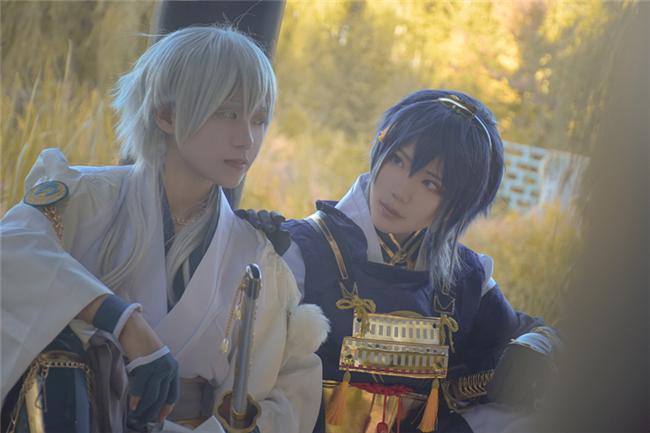 《刀剑乱舞》三日月宗近x鹤丸国永cosplay,cosplay图片,二次元图片