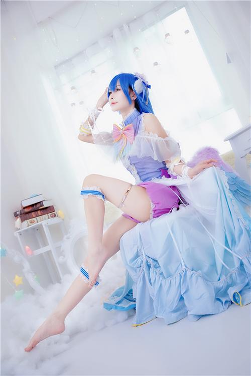 《LoveLive！》白情海未cosplay,cosplay图片,二次元图片