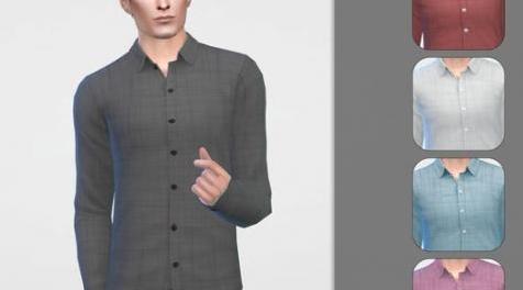 模拟人生4MOD Button Up for men 男性衬衫