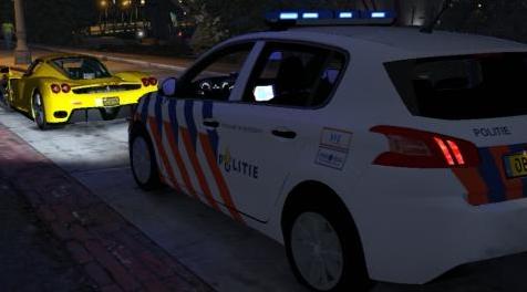 侠盗猎车手5MOD Marked 2017 Peugeot 308 Dutch Police Skin [ELS]