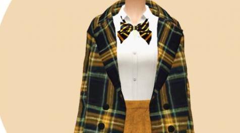 模拟人生4MOD MarigoldFAccShortWinterCoatCheckedBraceletLow