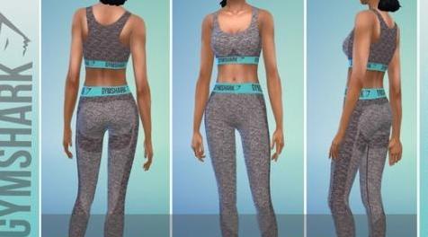 模拟人生4MOD Gymshark Flex Set - Pale Turquoise 运动套装