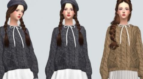 模拟人生4MOD Frill Sweater 褶边毛衣
