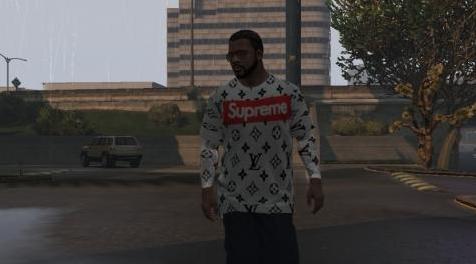侠盗猎车手5MOD Supreme LV T-shirt for franklin