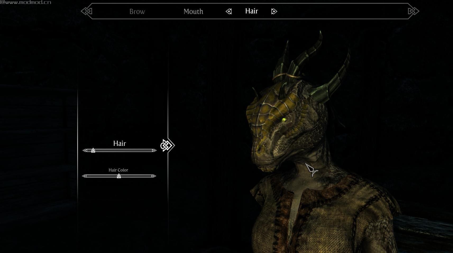 上古卷轴5：重置版MOD Argonian Dragon Horn Hair Replacer（WIP）