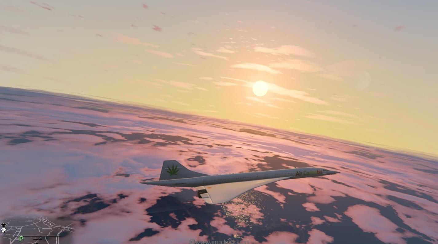 侠盗猎车手5MOD Air Cannabis livery for Aerospatiale-BAC Concorde