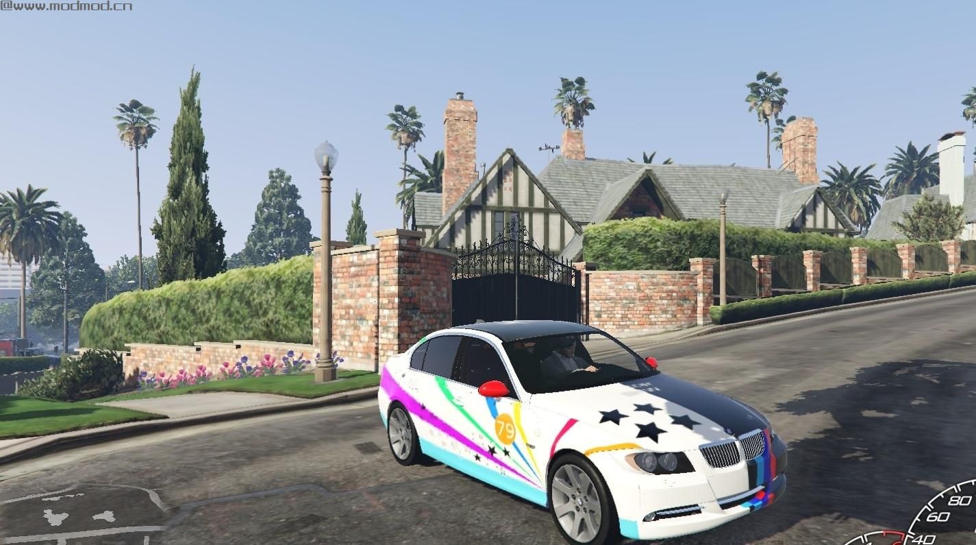 侠盗猎车手5MOD BMW 330i e90 livery / #artcar fanmade inspired by Jeff Koon