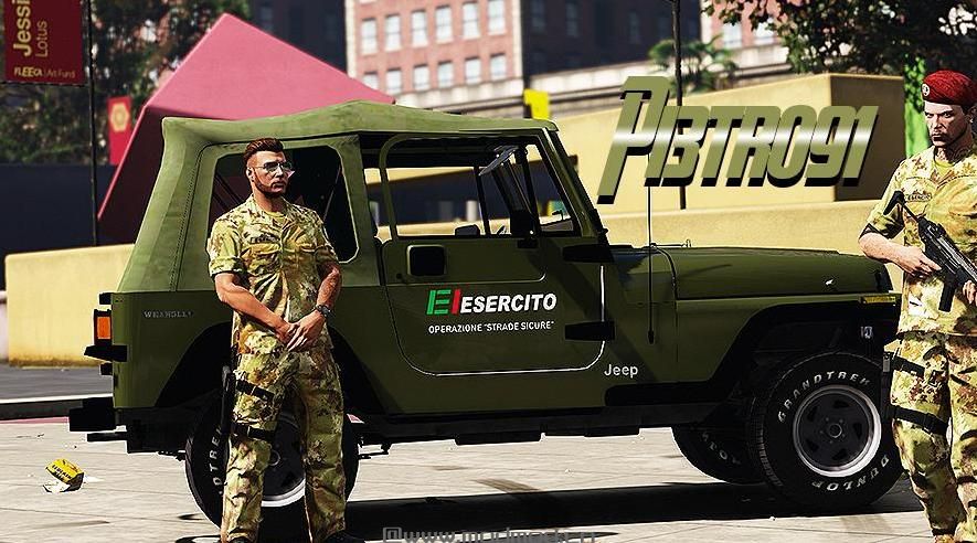 侠盗猎车手5MOD Jeep Wrangler 1986 - Esercito Italiano