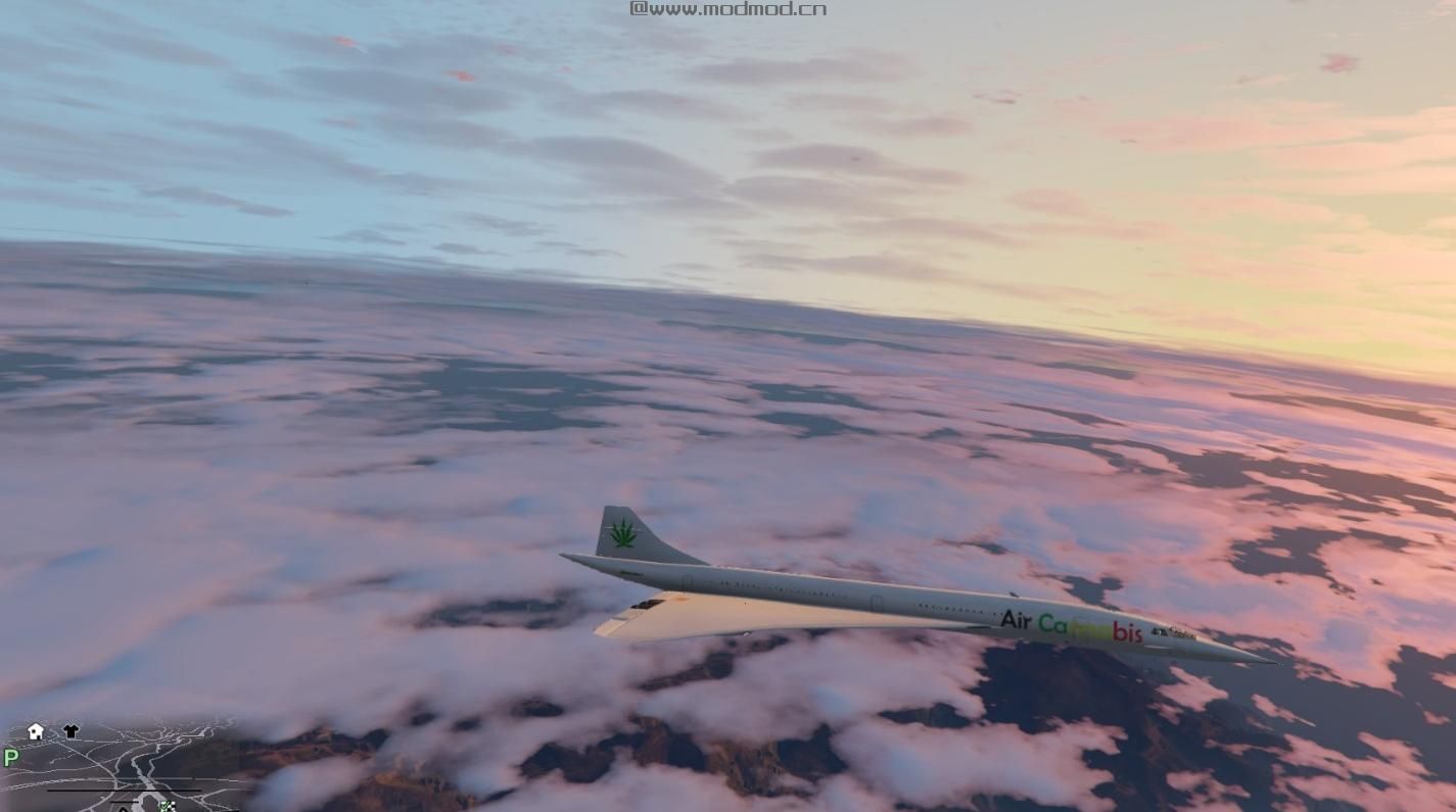 侠盗猎车手5MOD Air Cannabis livery for Aerospatiale-BAC Concorde