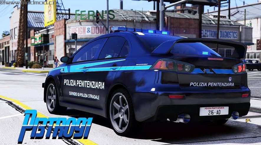 侠盗猎车手5MOD Mitsubishi Evo X - Polizia Penitenziaria