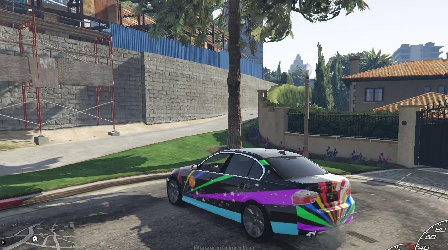 侠盗猎车手5MOD BMW 330i e90 livery / #artcar fanmade inspired by Jeff Koon