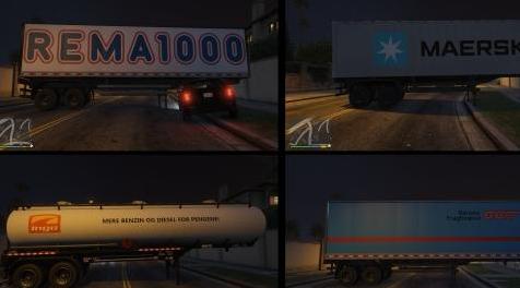侠盗猎车手5MOD Danish trailer pack - Danske trailere.