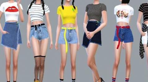 模拟人生4MOD  MarigoldFTopNewCropShortSleevesTop-女士上衣