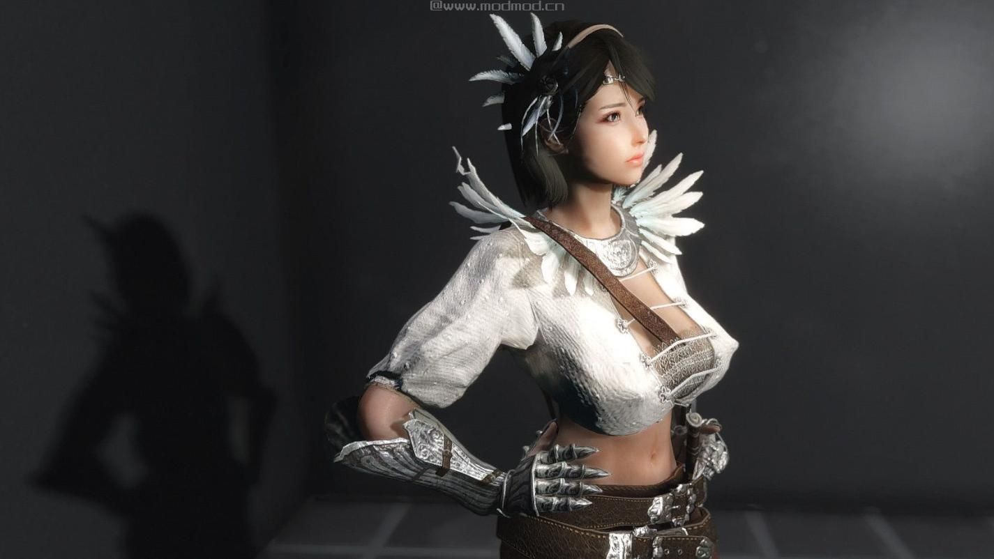 上古卷轴5：天际MOD Ranger&rsquo;s Kyrill Armor HDT，黒い砂漠游侠服装，附带bs