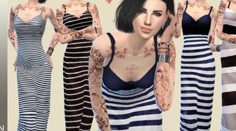 模拟人生4MOD Birba32 Summer Floral dress-夏季花连衣裙