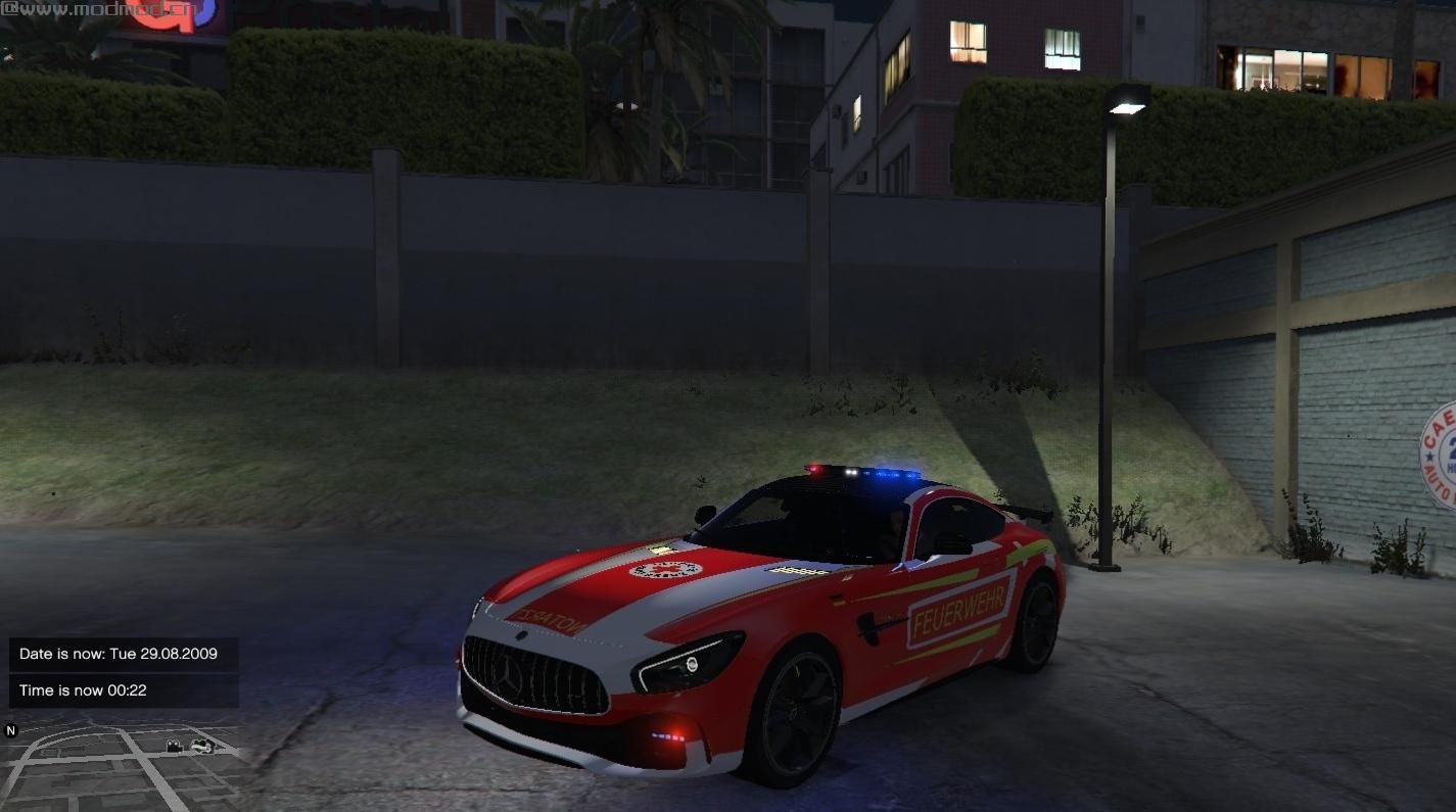 侠盗猎车手5MOD Mercedes-AMG GTR livery - Feuerwehr / NEF / German