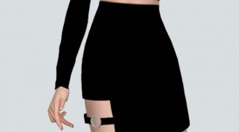 模拟人生4MOD Garter Unbalance Mini skirt 吊袜迷你裙