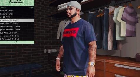 侠盗猎车手5MOD Levis T-Shirt for Franklin