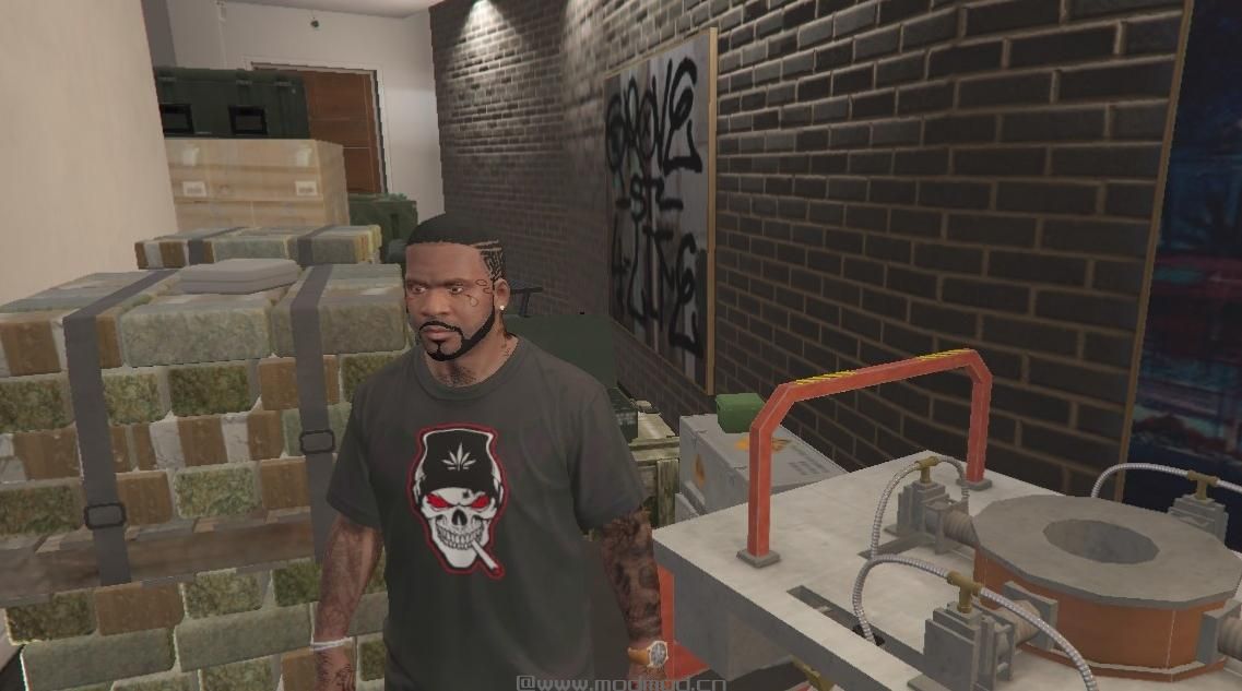 侠盗猎车手5MOD Skull T-Shirt/ Camiseta De Esqueleto
