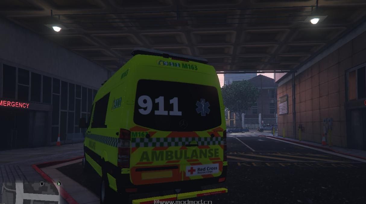 侠盗猎车手5MOD (Fictional) 2017 Norwegian Red Cross Sprinter Ambulance Text