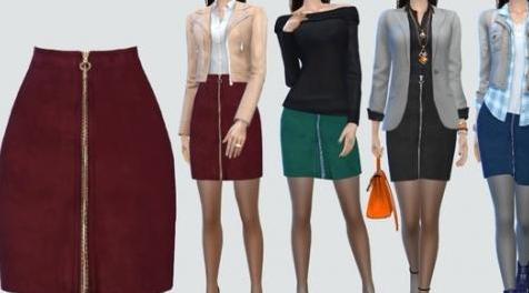 模拟人生4MOD Paogae Suede Skirt-绒面革裙子