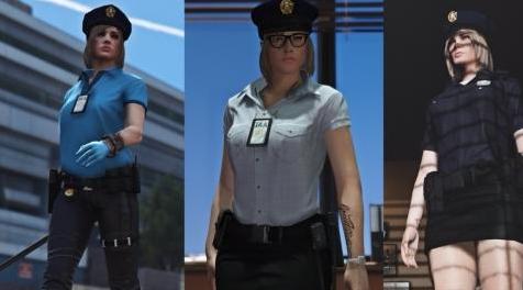 侠盗猎车手5MOD Police Girl [Skin Control]