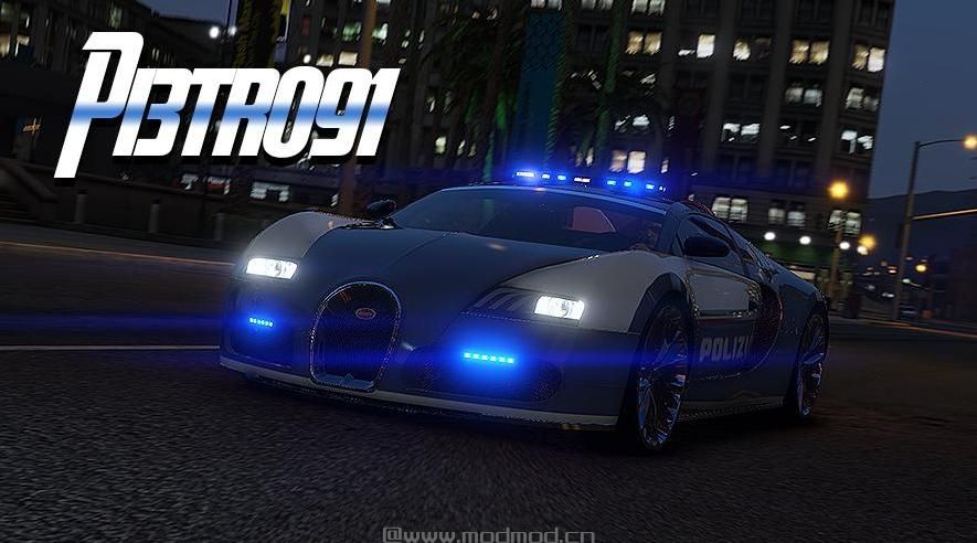 侠盗猎车手5MOD Bugatti Veyron - Polizia di Stato [4k]