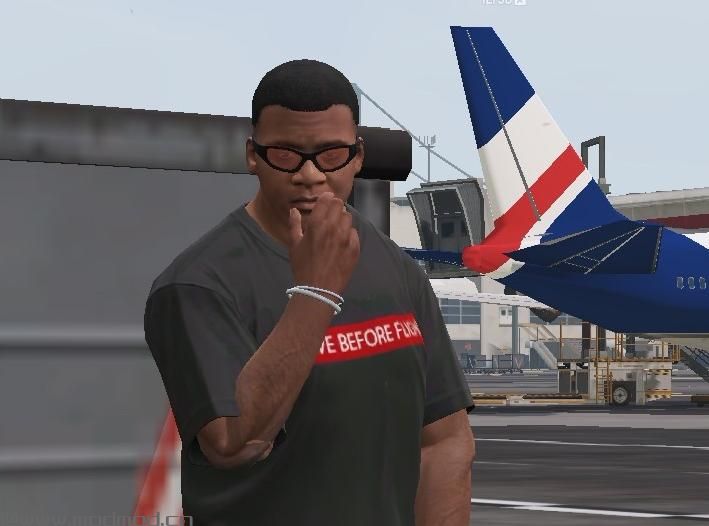 侠盗猎车手5MOD Franklin T-Shirt - Remove Before Flight Aviation
