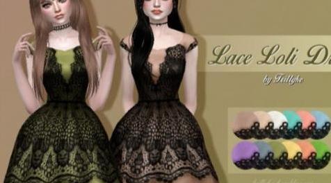 模拟人生4MOD Trillyke - Lace Loli Dress-裙子